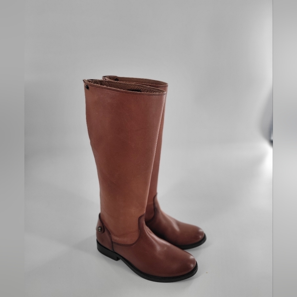 Frye Size 5.5 Melissa Button Back Zip Cognac Boots